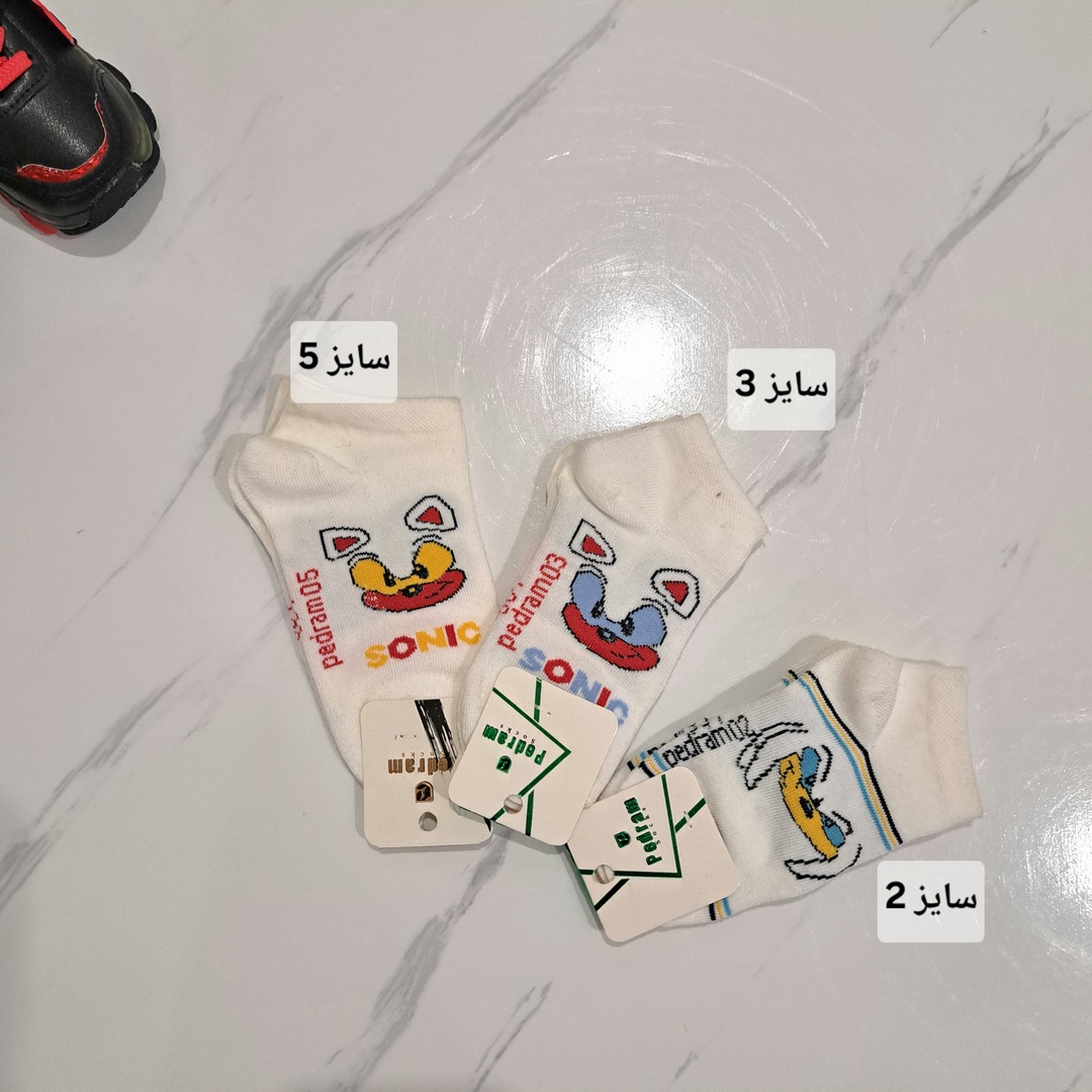 جوراب دخترانه طرح سونیک سایز2تا5